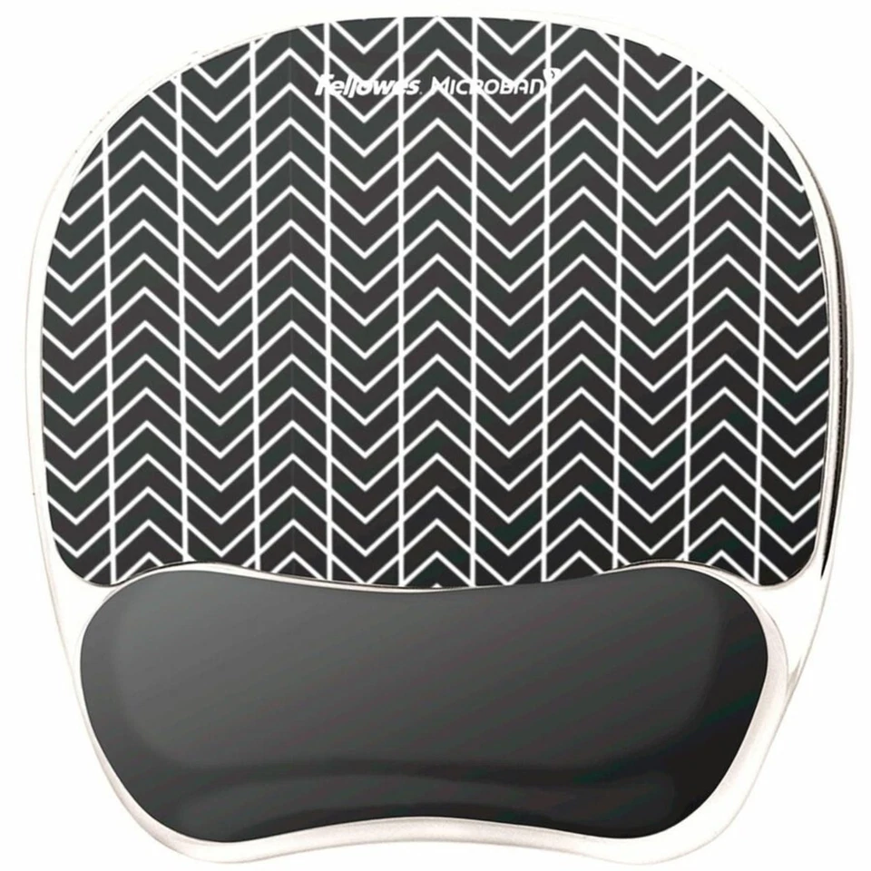 Fellowes Photo Gel Mouse Pad Wrist Rest with MICROBAN - Black Chevron (9549901) - Image 4 of 4