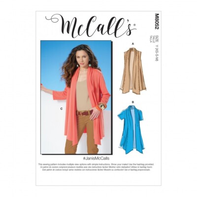 McCalls Schnittmuster 8052 Damen ZZ (LRG-XLG-XXL)