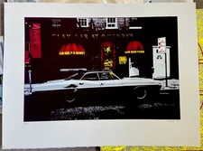 ALAIN VOLTAT  1982 Clam Bar At Queenry’s Screenprint  Print Vintage Car Artwork