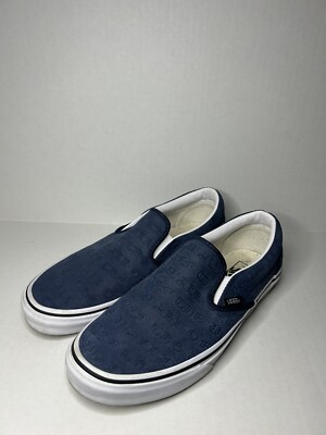 Vans Classic Slip On Deboss OTW Dress Blues Shoes Women Size 8.5 Men Size 7  | eBay
