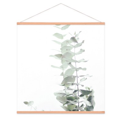 Stoffbild Kakemono mit Posterleisten Natur Pflanze Eukalyptus Blätter Grün Weiß