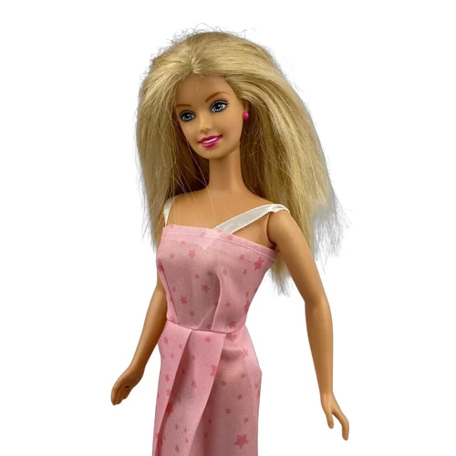Barbie Blonde Fashion Doll Mattel 1990's Vintage Pink Dress