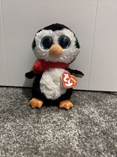 Ty Beanie Boo North the Penguin Glitter Eyes 6" Plush With Tags
