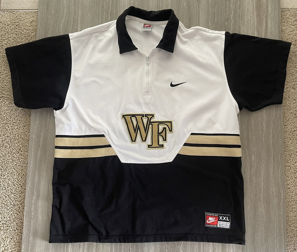 RARE NIKE ORIGINAL THROWBACK WAKE FOREST 1/4 ZIP SHOOTING