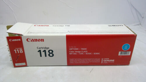 Genuine Canon 118 7660C/8380C Cyan Toner*Open Box/Sealed Toner* 2661B001AA