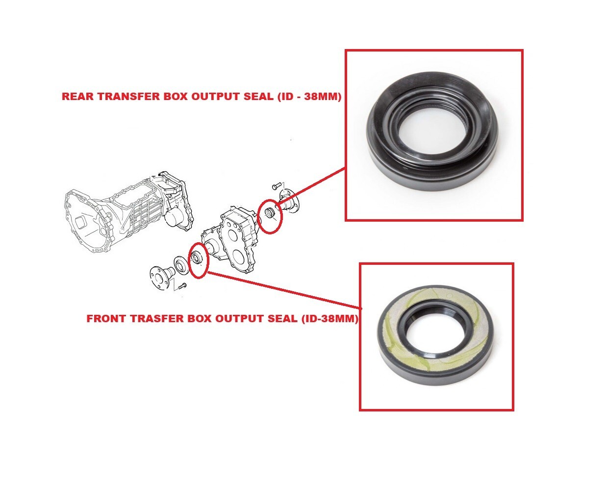 for FORD RANGER PICK UP 16V 2.5TD/3.0TD TRANSFER BOX OIL SEAL FRONT & REAR 2006+