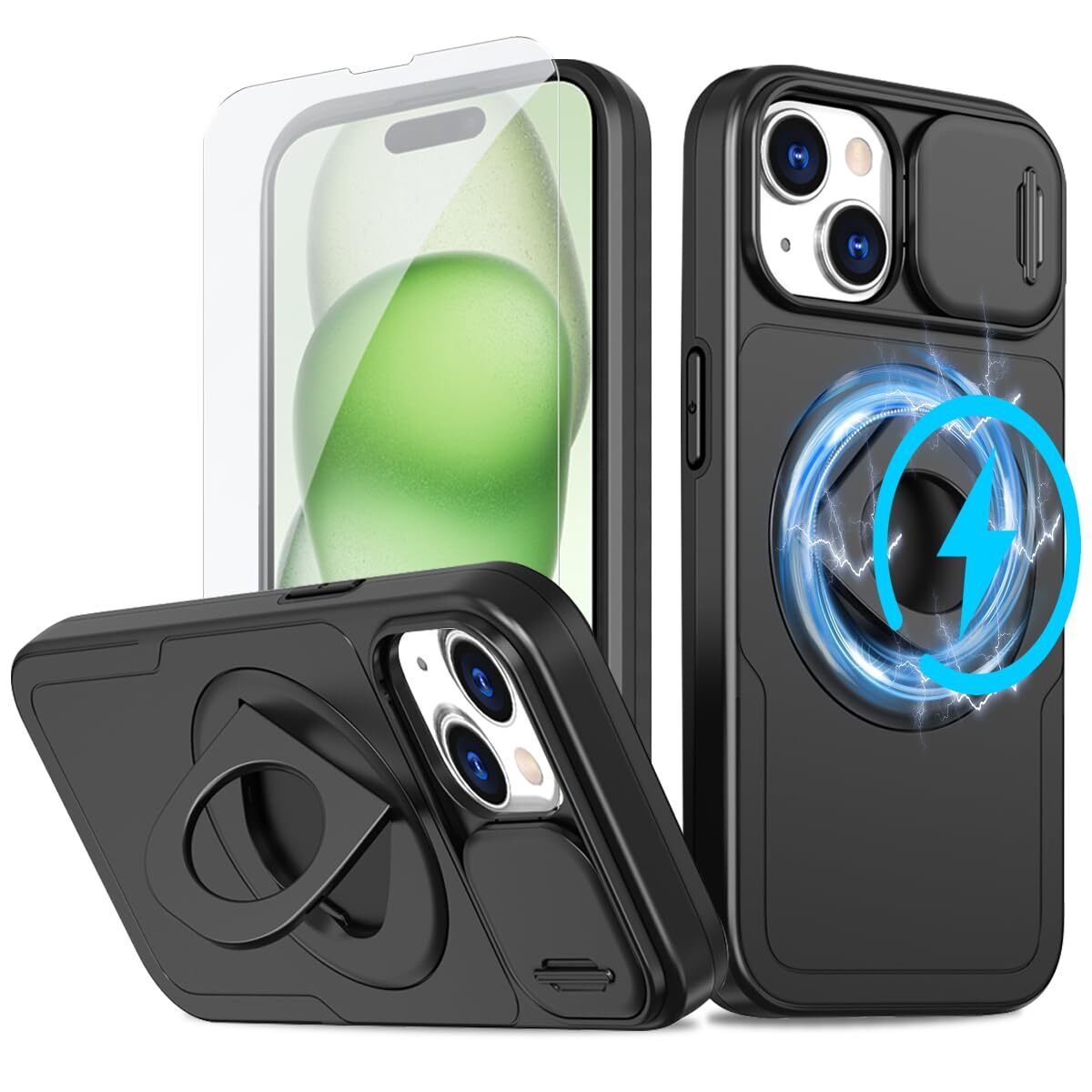 JSCOMYAP for iPhone 15 Case MagSafe Compatible Wireless Charging Compatible 614-image