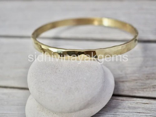 Brazalete de latón grueso hecho a mano joyería de latón ancho martillado BK-22 - Imagen 3 de 5