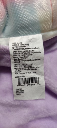 Hyde & Eek Boutique Baby Plush Unicorn Halloween Costume Vest, White/ Purple,... - Picture 5 of 9