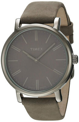 TIMEX TW2P96400 Unisex Analog Gunmetal Watch Grey Leather Strap