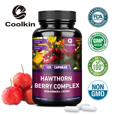 COOLKIN Hawthorn Berry Complex 1330mg - Support Cardiovascular and Blood Pressure Health
