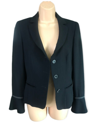 ESCADA Blazer Jacket Smart Office Occasion Elegant party EU 34 UK 8 wool black