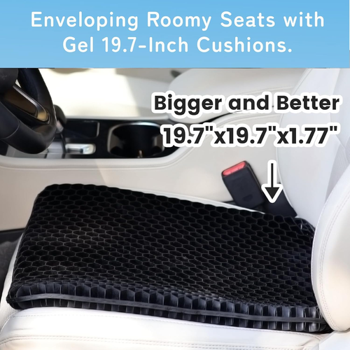 19.7" Gel Seat Cushion, Super Large & Thick Office Chair Cushion for Long Sittin - Picture 3 of 9