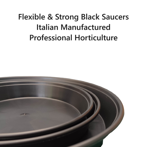 Pack 5 Plant Pot Saucers 18cm Black Plastic Water Dish Trays Hydroponics Strong - Picture 2 of 6