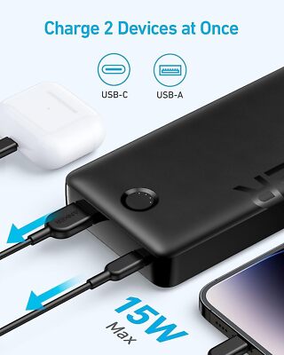 Anker 325 Power Bank 20000mAh USB-C Portable Charger 15W Max 2