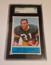 Jim Taylor 1964 Philadelphia Card #80- SGC Graded 5 EX Green Bay Packers NFL