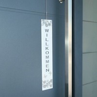 "TüRschild \"Willkommen\" Kunststoff Schild FüR Hauseingang Mit Schriftzug, 40 Cm"