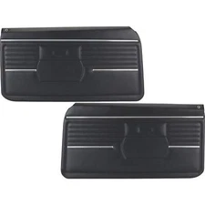 PUI PD210 1968 Camaro Standard Front Door Panels, Black, Pair