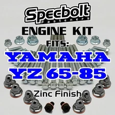YZ65 YZ80 YZ85 Engine Bolt Kit Rebuild Yamaha YZ 65 80 85 Specbolt OEM ZINC FIN
