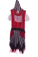 Girls Pirate Buccaneer Red Black White Halloween Costume Dress Large 12 14 NEW