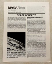 SPACE BENEFITS ORIGINAL KSC NASA FACTS PUBLICATION