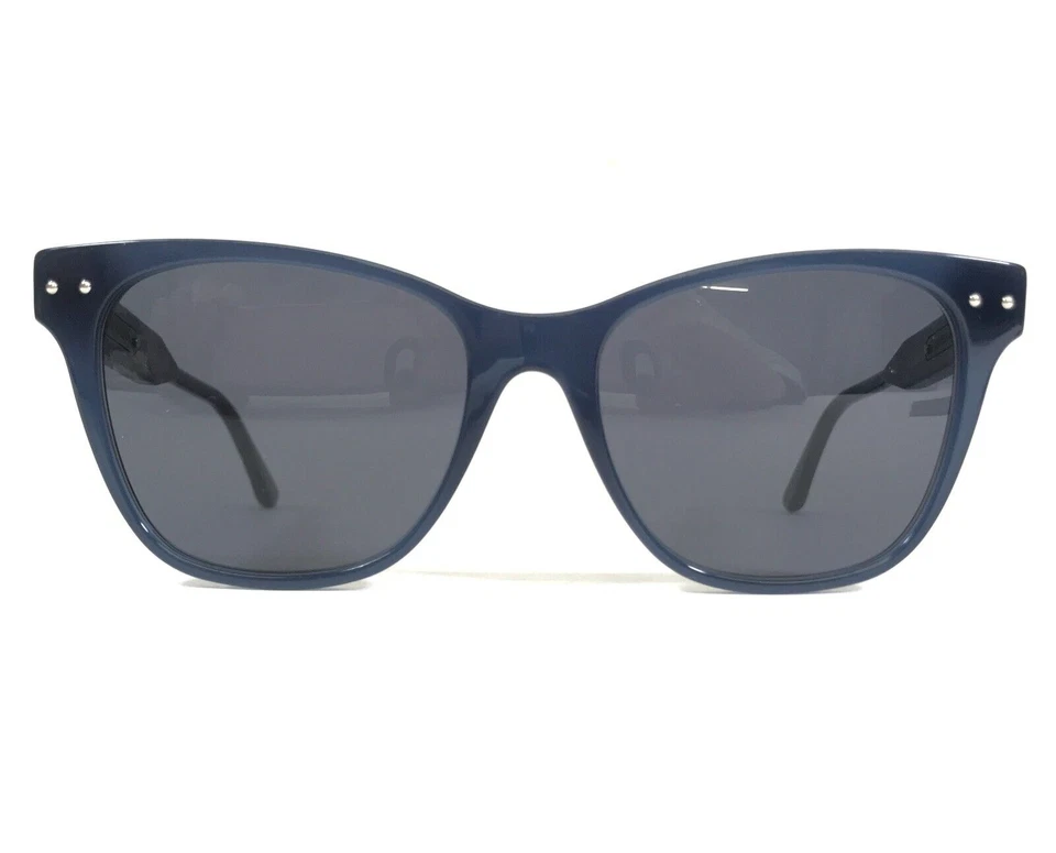 Очки солнцезащитные Bottega Veneta BV0036O 005 синие тканые кожаные с синими линзами - Изображение 3 из 4