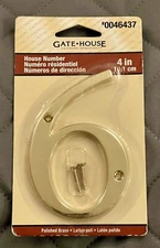 GATE HOUSE # SIX (6) 4in Polished Brass Zinc Alloy Address Identifier Number l👀