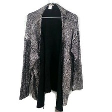 Alberto Makali Silver Metallic Open Front Cardigan XL