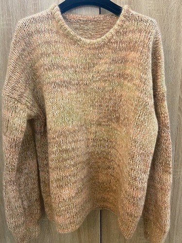 lana maglione 18-10 foto maglione golf collo alto di lana blu rosso  multicolor sfumato fantasia fatto a mano con i ferri