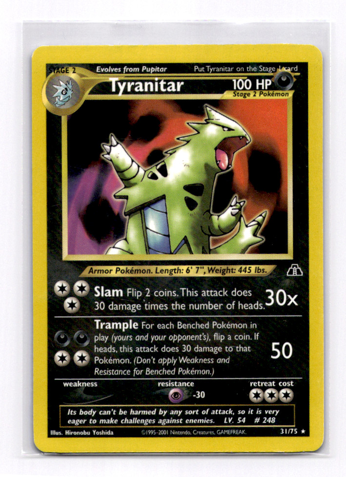 Tyranitar 31/75 Neo Discovery Regular - Pokemon - Near Mint - Vintage