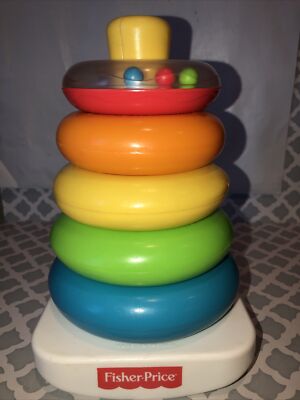 Fisher-Price Classic Brilliant Basics Rock-a-Stack Baby Toy Rattle (5