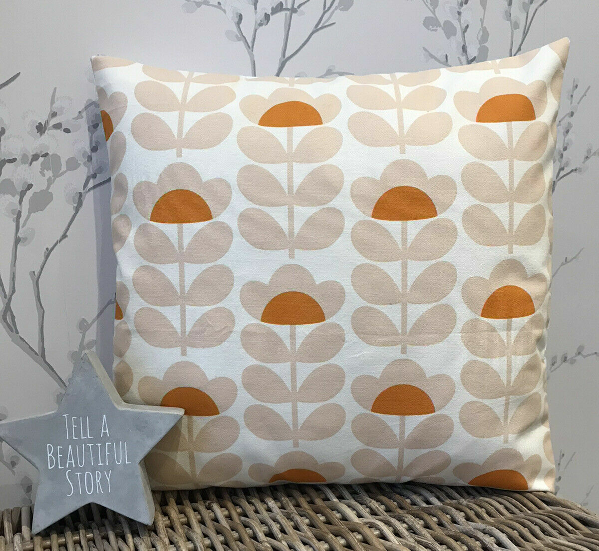 Orla Kiely Cushion Covers Linear Two Coloured Stem Oval Flower Various