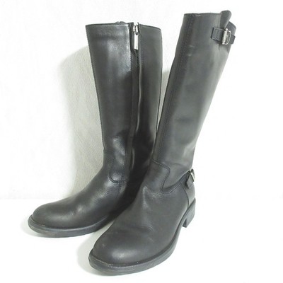 ARMANI Leather Long Boots, Kids' Size 31 (7.7 inches), Black Kids USED