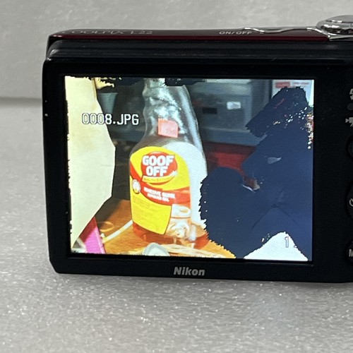 Nikon COOLPIX L22 12.0MP 3.6x Digital Camera Red Tested Works Damaged Screen - Picture 8 of 13