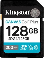 Kingston Canvas Go Plus 128GB U3 V30 SD Memory Card 200MB/s