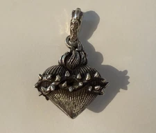 King Baby Studio 3D Flaming Sacred Heart Large Pendant (925) ❤️🔥 **SUPER RARE**