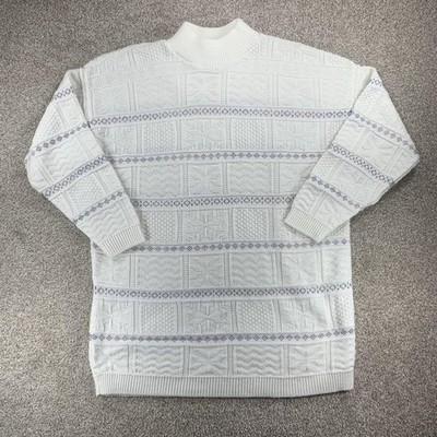 VTG Basic Edition Tunic Sweater M Nordic Snowflakes Knit Fair Aisle Cozy