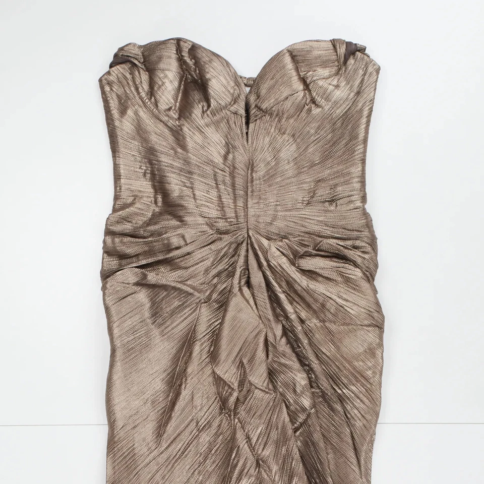 MARIA LUCIA HOHAN Womens Tia Gown Off Shoulder Silver Maxi Dress UK16 RRP2350 - Image 4 of 4