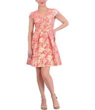 Vince Camuto Womens jacquard Fit & Flare Dress, medpink, 6