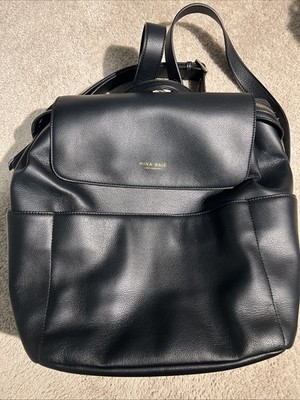 MINA BAIE Kinney Vegan Leather DIAPER BACKPACK Black - EUC  display picture 3