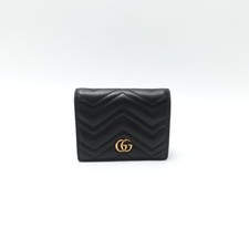 Gucci GG Marmont Black Calfskin Compact Trifold Wallet T10438667