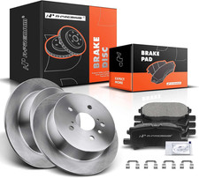 11.34 Inch (288Mm) Rear Solid Disc Brake Rotors + Ceramic Pads Kit Compatible wi