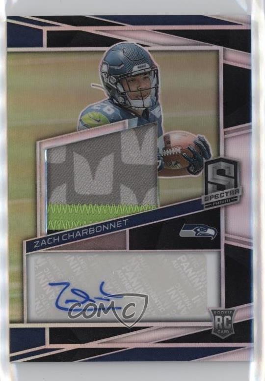 2023 Panini Spectra 72/99 Zach Charbonnet #241 RPA Rookie Patch Auto RC