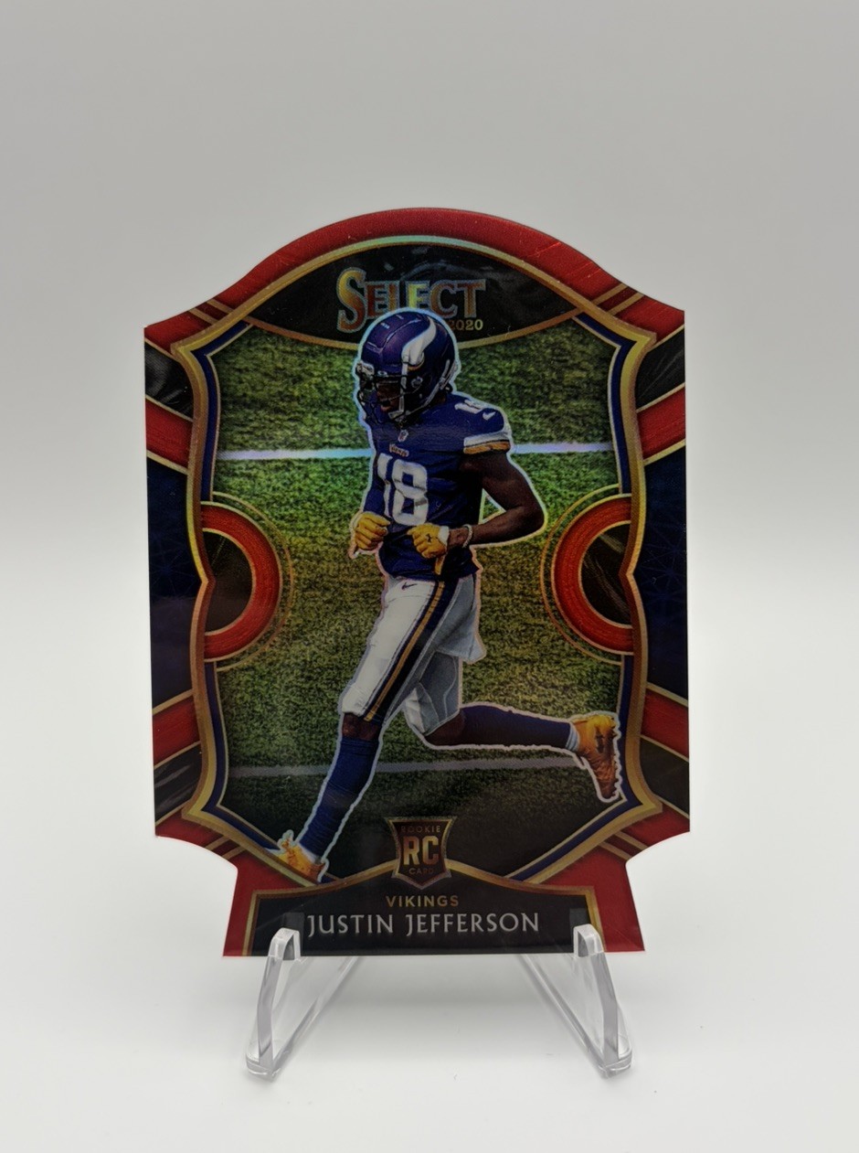 2020 Panini Select - Concourse Justin Jefferson #61 Red Prizm Die-Cut (RC)