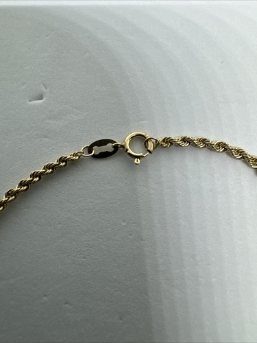 Read! 10k YELLOW GOLD BALL ROPE CHAIN BRACELET/anklet, 1.6mm, 7.5" LENGTH, 0.64g - Picture 6 of 11