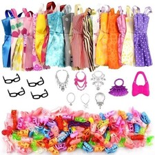 32Pcs/Set Barbie Doll Clothes Bundle Dresses Shoes Accessories Girl Toy Gifts