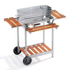 Ompagrill Barbecue a Carbone Carbonella in Acciaio Inox 60-40/Pro/C con Ruote