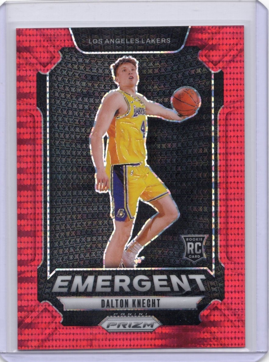 2024-25 Panini Prizm Emergent Dalton Knecht #10 Red Pulsar Prizm /75 RC Rookie