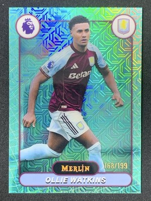 Ollie Watkins 2025-26 Topps Merlin Premier League Aqua Mojo Refractor /199 #23