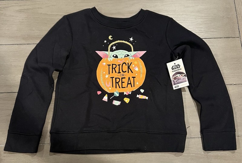 NEW Star Wars Mandalorian Yoda Halloween Jumping Beans Sweatshirt Girls Size 6X